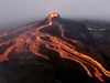 Magma streaming down a volcano.